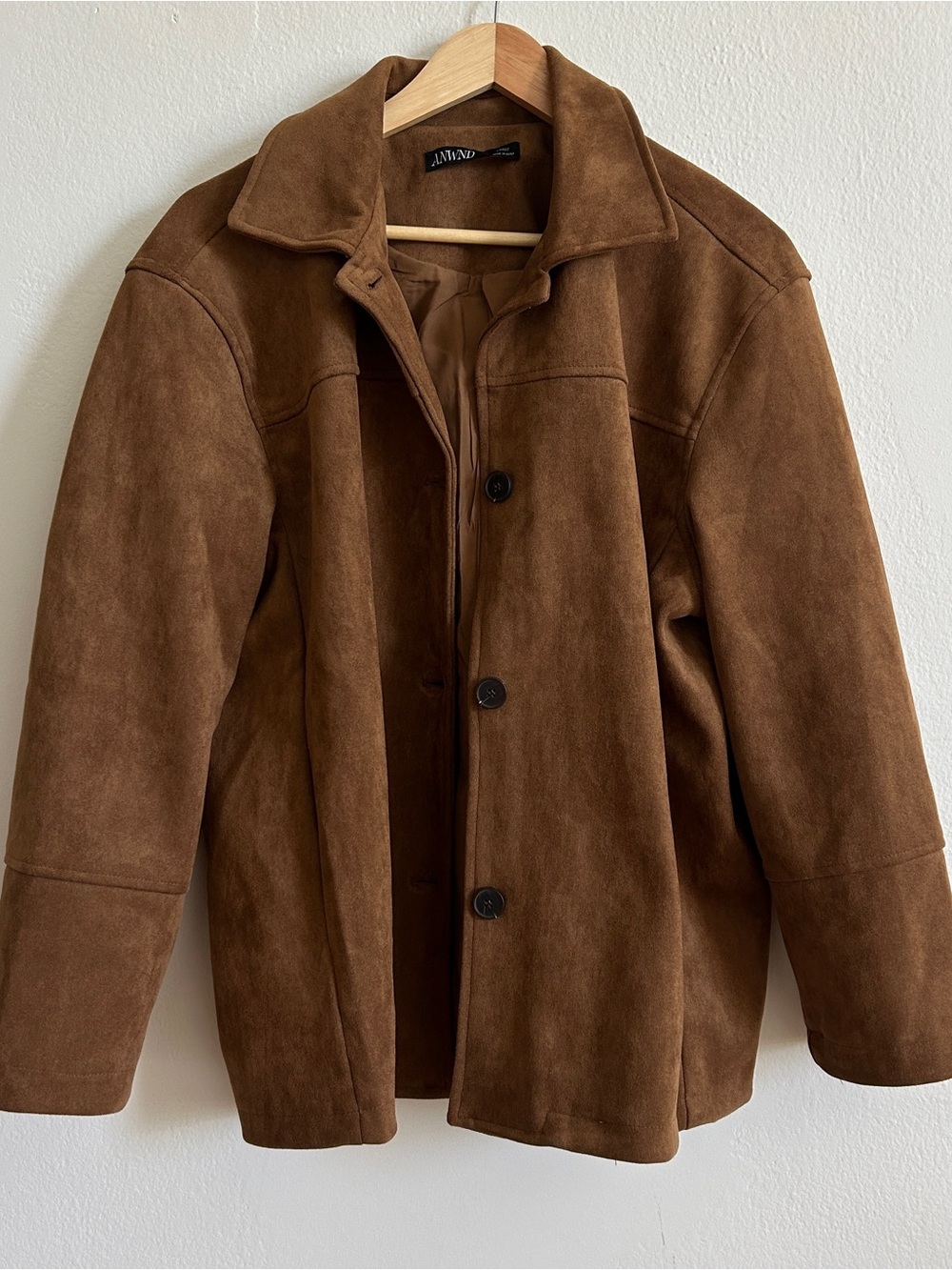 Classic Brown Suede Lightweight Shirt Jacket - Women's Casual Layer - Picture 5 of 9